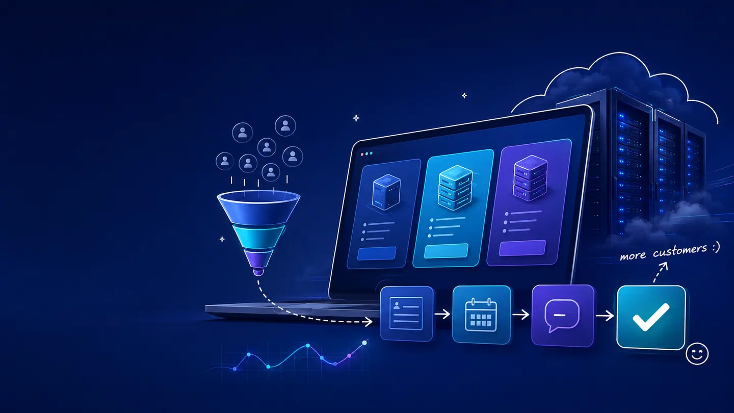 Conversion rate optimisation services for hosting and VPS companies improving landing pages, plan selection and customer journeys