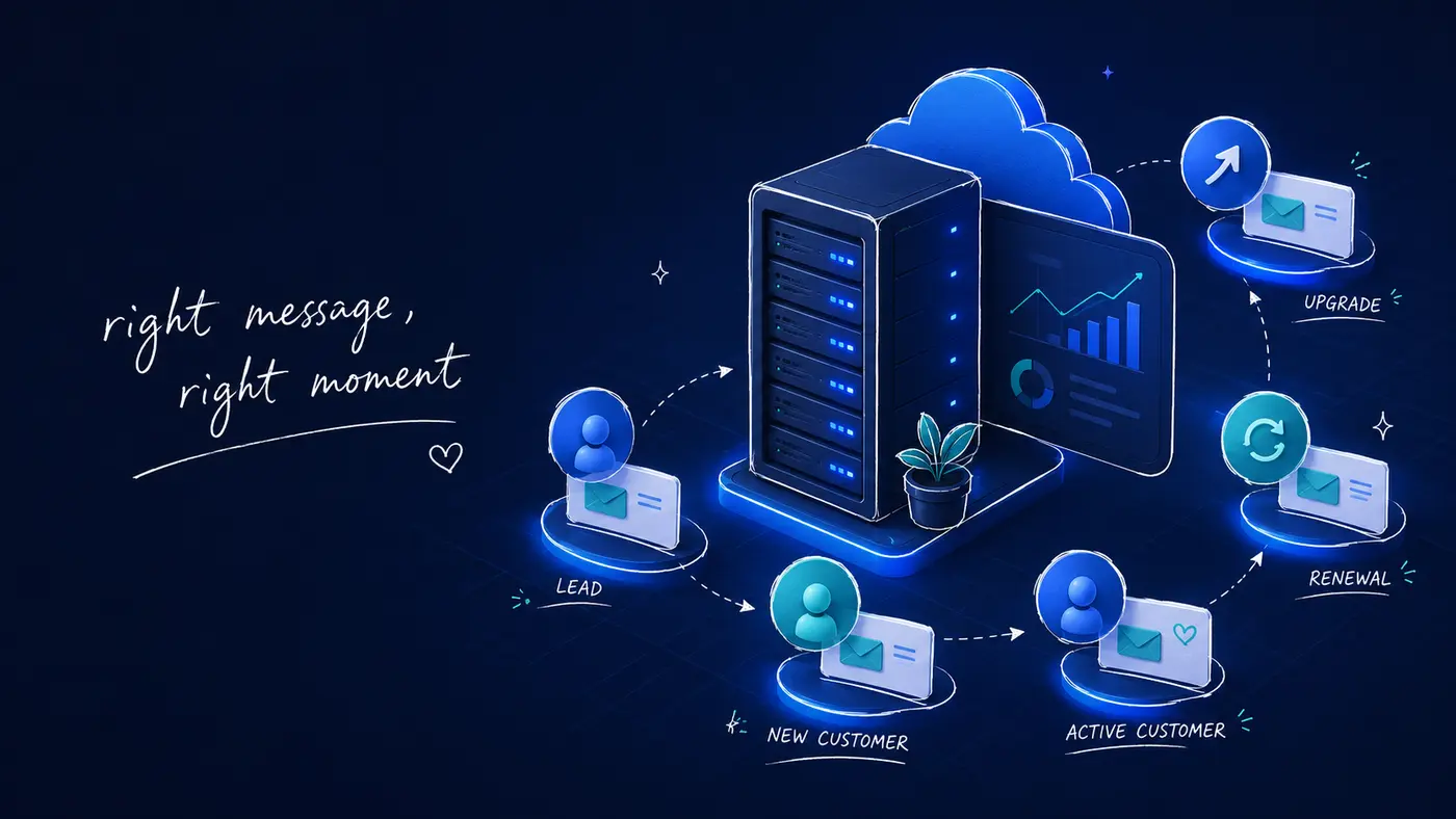 Email marketing services for hosting and VPS companies, including customer lifecycle automation, onboarding, renewals and retention.