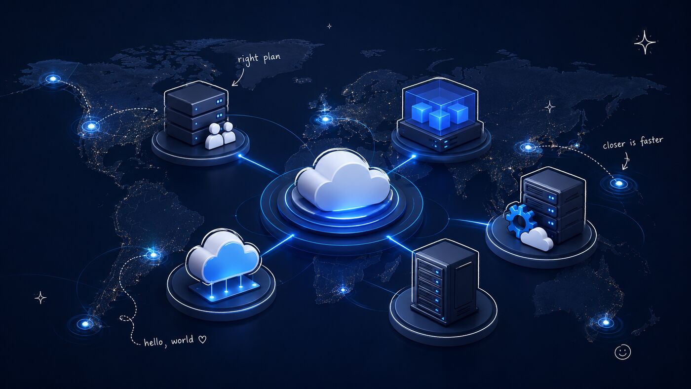 Shared hosting, VPS, cloud and dedicated server products connected to customers in global markets.