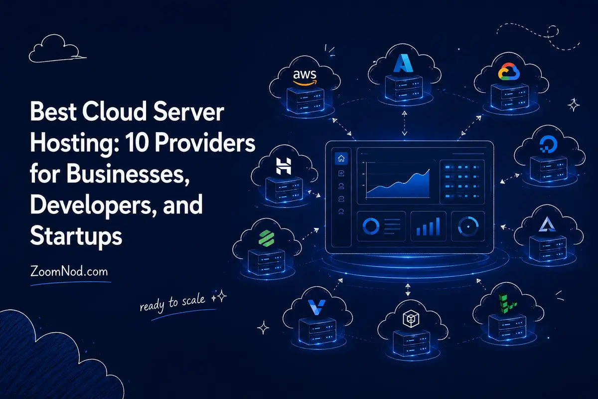 Best Cloud Server Hosting featured image comparing cloud server providers for businesses and developers by ZoomNod