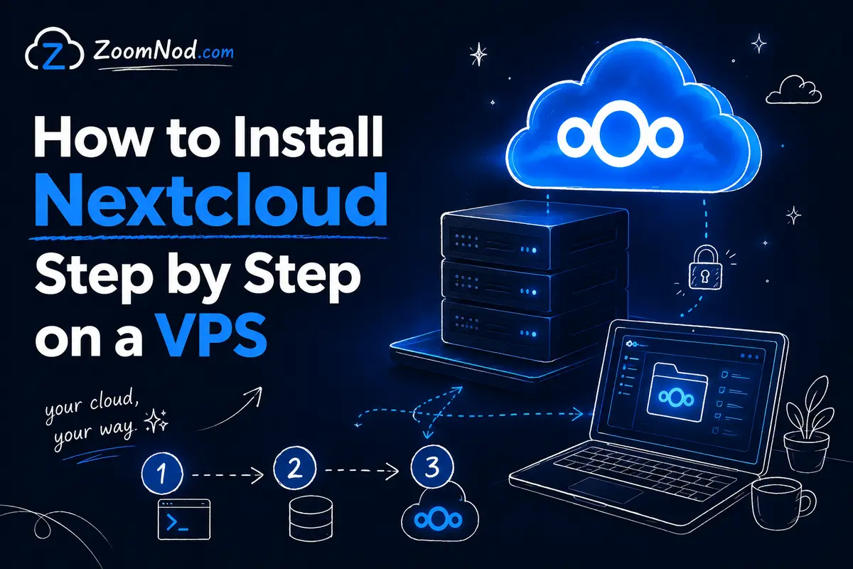 How to Install Nextcloud Step by Step on a VPS featured image with private cloud file sync by ZoomNod