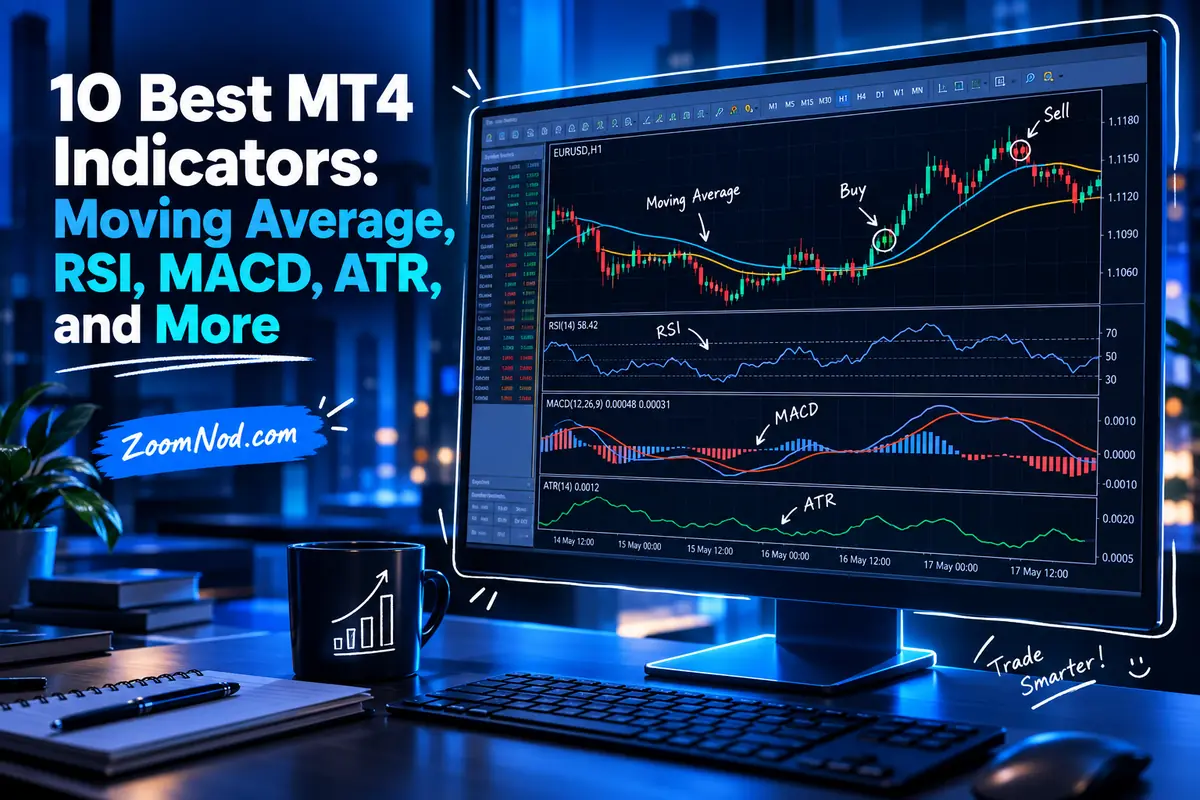 10 Best MT4 indicators including Moving Average, RSI, MACD, and ATR – ZoomNod